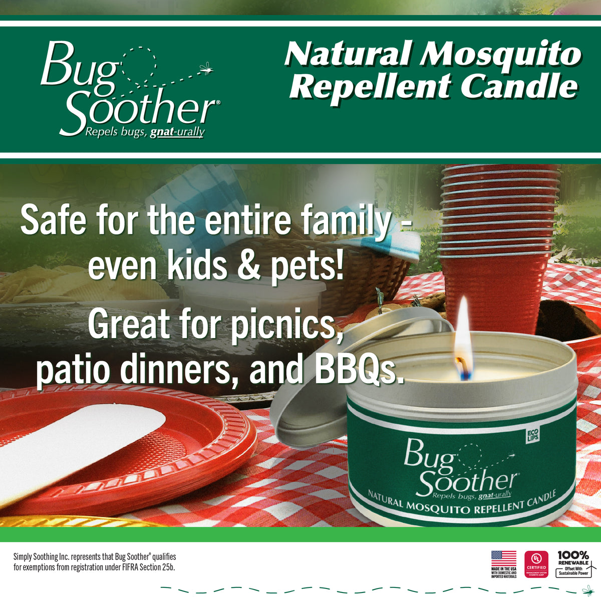 Bug Soother Insect Repellent Candle + 8 oz. Spray Bottle Pack (free 1 oz. included)