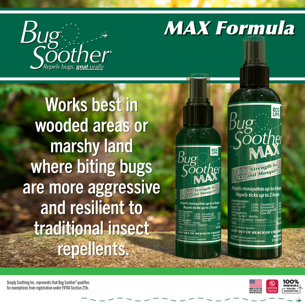 Bug Soother MAX Extra Strength Mosquito &amp; Tick Repellent Pack