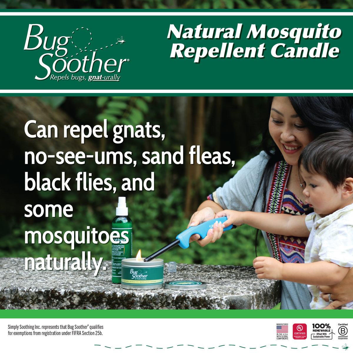 Bug Soother Insect Repellent Candle + 1 oz. Spray Bottle Pack, 1-count