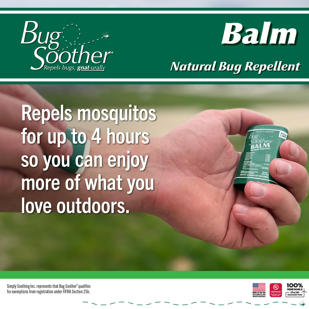 Bug Soother Balm Natural Mosquito Repellent 0.52 oz.