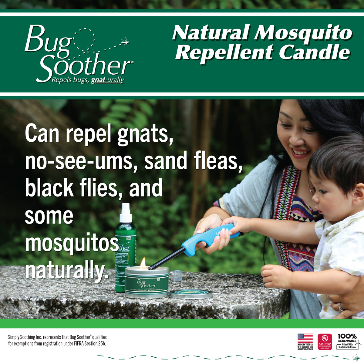 Bug Soother Insect Repellent Candle + 1 oz. Spray Bottle Pack, 1-count