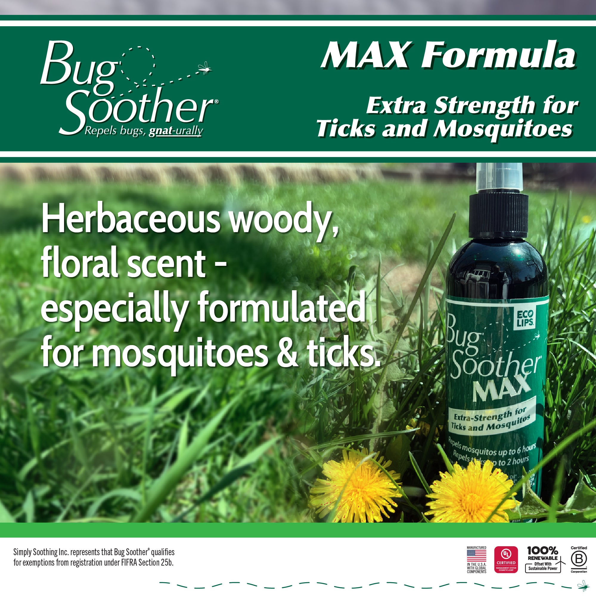 Bug Soother MAX Extra Strength Mosquito & Tick Repellent Pack - Bug ...