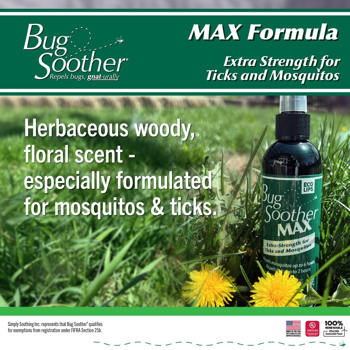 Bug Soother MAX Extra Strength Mosquito &amp; Tick Repellent Pack