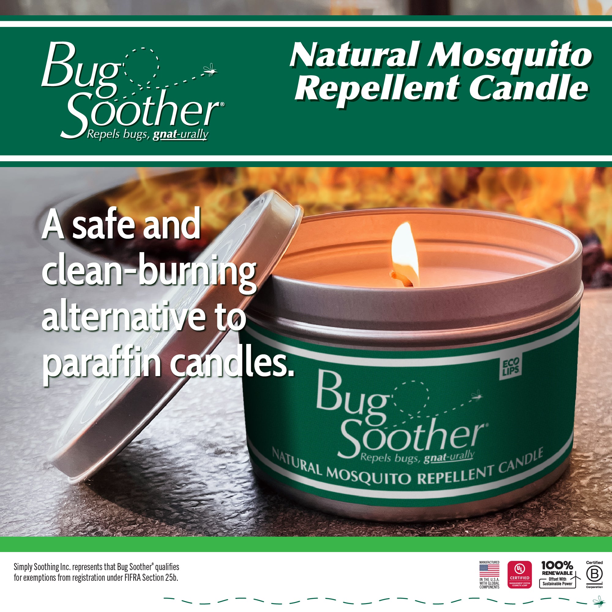 Bug Soother Insect Repellent Candle + 1 oz. Spray Bottle Pack, 2