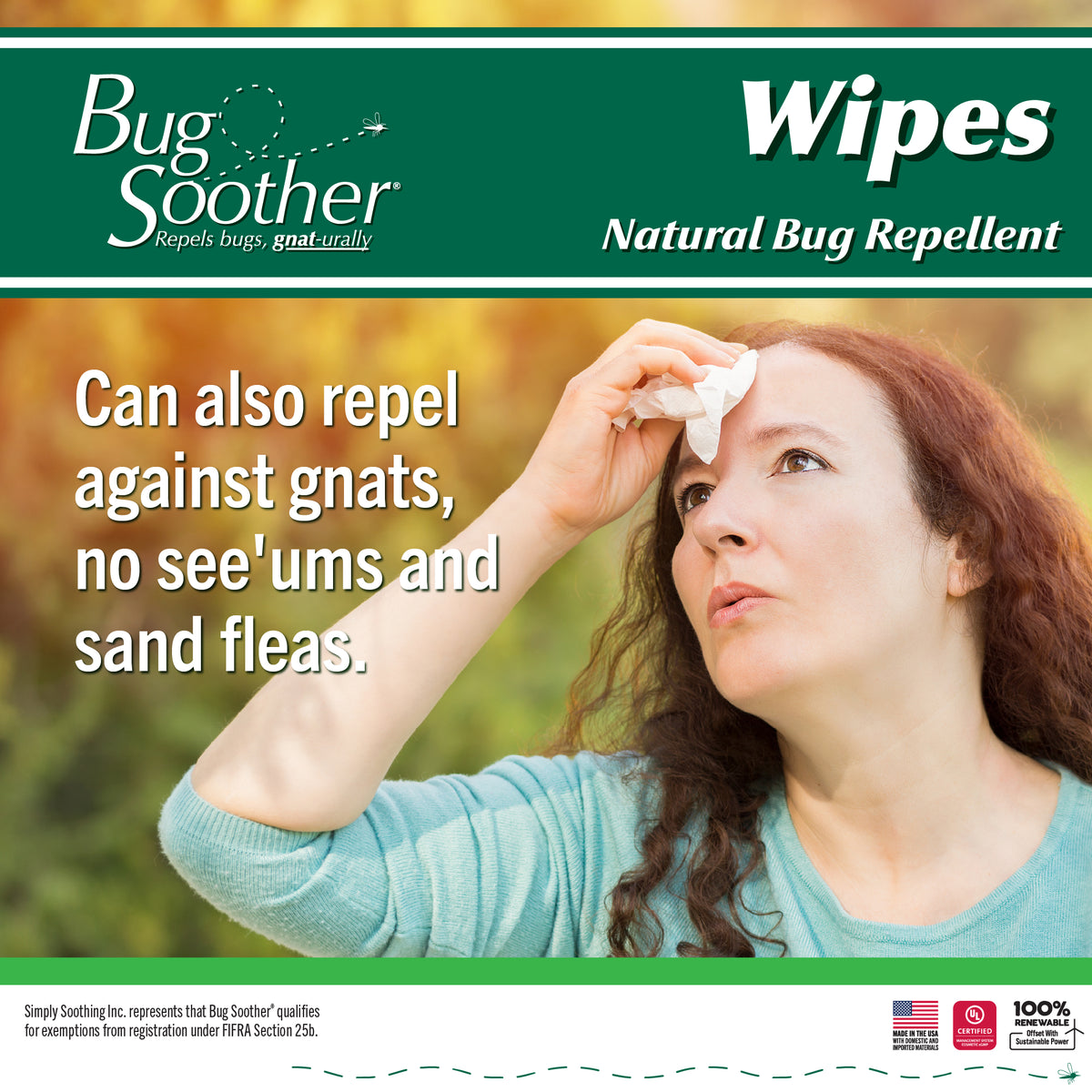Bug Soother Natural Mosquito Repellent Wipes 15-count