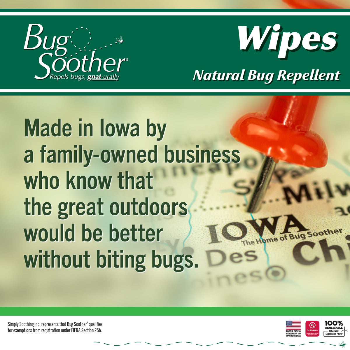 Bug Soother Natural Mosquito Repellent Wipes 15-count