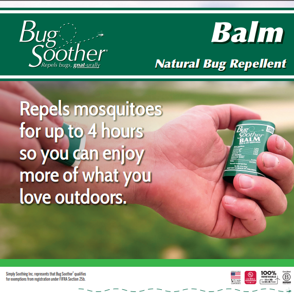 Bug Soother Natural Insect Repellent Balm for Mosquitoes &amp; Black Flies 0.52 oz.