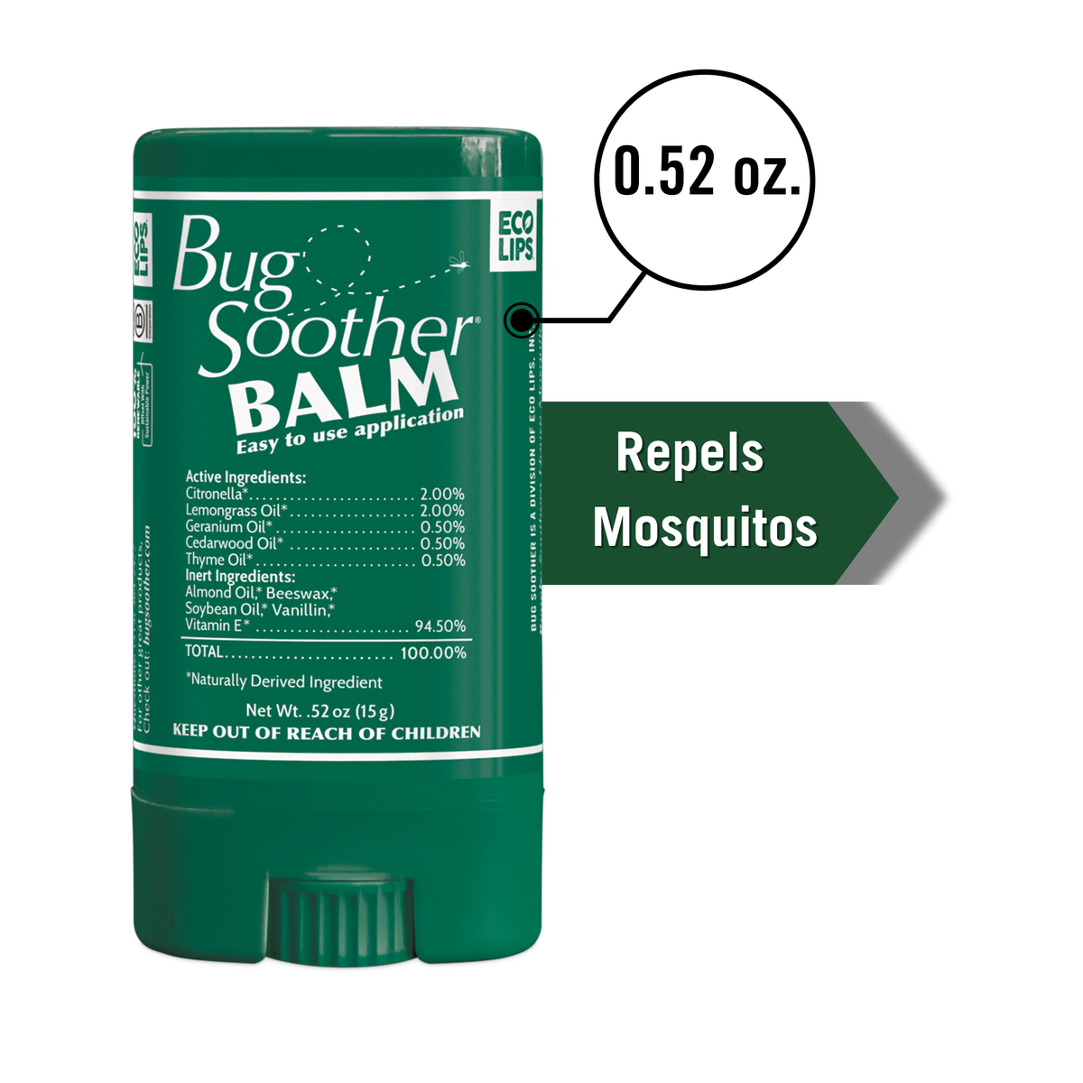 Bug Soother Balm Natural Mosquito Repellent 0.52 oz.